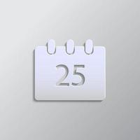 calendario, Natale, evento carta stile, icona. grigio colore vettore sfondo- carta stile vettore icona.