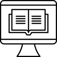 e-learning linea icona. in linea formazione scolastica schema logo per ragnatela luogo design e mobile app. vettore illustrazione.