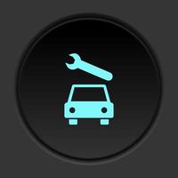 il giro pulsante icona auto riparazione. pulsante bandiera il giro distintivo interfaccia per applicazione illustrazione su buio sfondo vettore