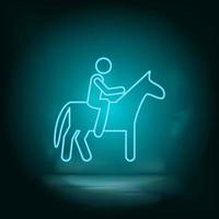 cavallo, uomo blu neon vettore icona. semplice elemento illustrazione a partire dal carta geografica e navigazione concetto. cavallo, uomo blu neon vettore icona. vero tenuta concetto vettore illustrazione. su bianca sfondo
