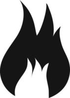 fuoco icona. piatto nero pittogramma. illustrazione simbolo. fuoco icona, fuoco vettore