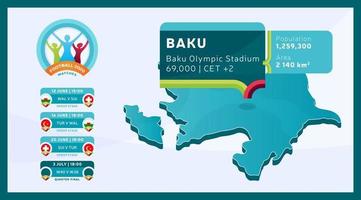 stadio di calcio baku 2020 vettore