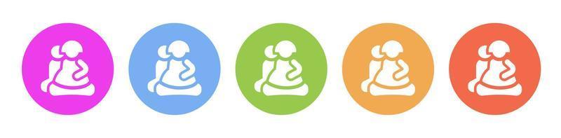 Multi colorato icona incinta Palestra marito. pulsante bandiera il giro distintivo interfaccia per applicazione illustrazione su bianca sfondo vettore