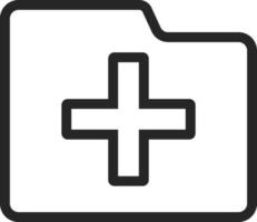 creare, cartella vettore icona. multimedia minimalista schema vettore icona. su bianca sfondo