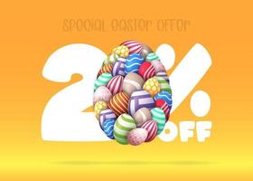 20 per cento di sconto vendita banner di Pasqua vettore