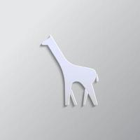 giraffa carta stile, icona. grigio colore vettore sfondo- carta stile vettore icona.