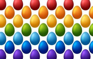 Felice Pasqua arcobaleno uovo modello sfondo vettoriale. semplice sfondo colorato con le uova di Pasqua vettore