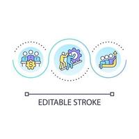 produttivo lavoro di squadra ciclo continuo concetto icona. collettivo sforzi. aumentare reddito. cooperazione astratto idea magro linea illustrazione. isolato schema disegno. modificabile ictus vettore