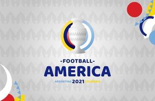 illustrazione vettoriale di sud america calcio 2021 argentina colombia. nessun logo del torneo ufficiale sullo sfondo del modello