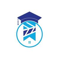 Casa scuola formazione scolastica logo design. alunno alloggiamento logo modello. vettore