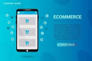 banner di e-commerce per lo shopping online vettore