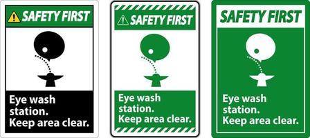 emergenza occhio lavare stazione mantenere la zona chiaro cartello vettore