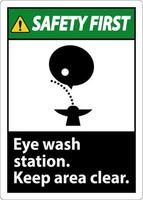 emergenza occhio lavare stazione mantenere la zona chiaro cartello vettore
