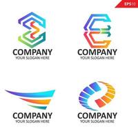 collezione colorato iniziale e lettera logo design template vettore