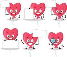 rosso amore Palloncino cartone animato personaggio portare informazione tavola vettore
