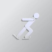 ghiaccio pattinando atleta carta stile, icona. grigio colore vettore sfondo- carta stile vettore icona.