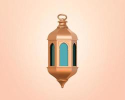3d illustrazione di fanoso, Fanoos o Arabo Ramadan lanterna. Islam religioso oggetto elemento isolato su albicocca rosa sfondo.