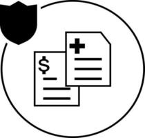 umano, assicurazione, farmacia icona illustrazione isolato vettore cartello simbolo - assicurazione icona vettore nero - vettore su bianca sfondo