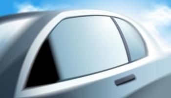 3d illustrazione di moderno argento auto contro blu cielo all'aperto vettore