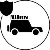viaggiare, macchina, assicurazione icona illustrazione isolato vettore cartello simbolo - assicurazione icona vettore nero - vettore su bianca sfondo