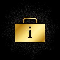 bagaglio informazione oro, icona. vettore illustrazione di d'oro particella su oro vettore sfondo