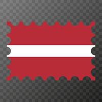 affrancatura francobollo con Lettonia bandiera. vettore illustrazione.