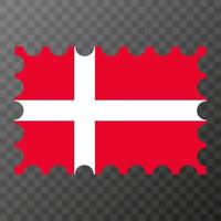 affrancatura francobollo con Danimarca bandiera. vettore illustrazione.