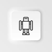 artificiale intelligenza, bionico uomo icona - vettore neumorfico stile vettore icona