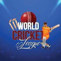 partita di campionato del mondo di cricket con giocatori di cricket vettore