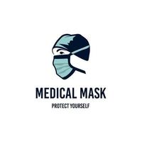 maschera un' medico logo design. eccezionale moderno maschera logo. un' maschera medico logotipo. vettore