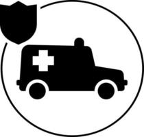 umano, assicurazione, Salute icona illustrazione isolato vettore cartello simbolo - assicurazione icona vettore nero - vettore su bianca sfondo
