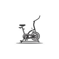 Ciclismo esercizio macchina. esercizio bicicletta logo. bicicletta interno logo design. ciclo studio. vettore