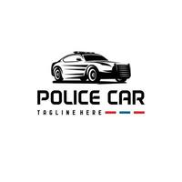 polizia auto logo vettore design. eccezionale un' polizia auto logo. un' polizia auto logotipo. polizia salvare logo.