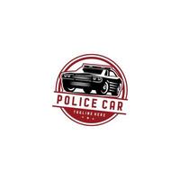 polizia auto logo vettore design. eccezionale un' polizia auto logo. un' polizia auto logotipo. polizia salvare logo.