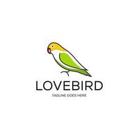 pappagallino verde africano logo design icona. pappagallino verde africano pieno colore design. uccello animale logo design. vettore
