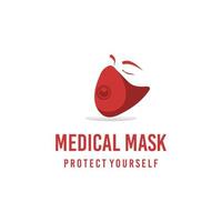 maschera un' medico logo design. eccezionale moderno maschera logo. un' maschera medico logotipo. vettore