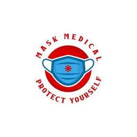 maschera un' medico logo design. eccezionale moderno maschera logo. un' maschera medico logotipo. vettore