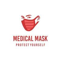 maschera un' medico logo design. eccezionale moderno maschera logo. un' maschera medico logotipo. vettore