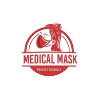 maschera un' medico logo design. eccezionale moderno maschera logo. un' maschera medico logotipo. vettore