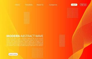 moderna onda astratta background.landing page abstract wave design. sfondo arancione. vettore