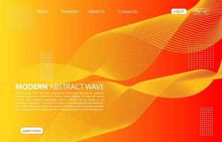 moderna onda astratta background.landing page abstract wave design. sfondo arancione. vettore