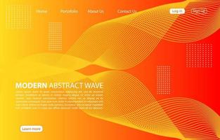 moderna onda astratta background.landing page abstract wave design. sfondo arancione. vettore