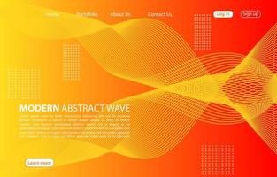 moderna onda astratta background.landing page abstract wave design. sfondo arancione. vettore