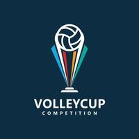 trofeo pallavolo logo modello design vettore icona illustrazione