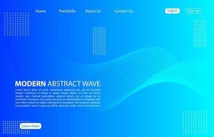 moderna onda astratta background.landing pagina abstract wave design.blue template app e siti web. vettore