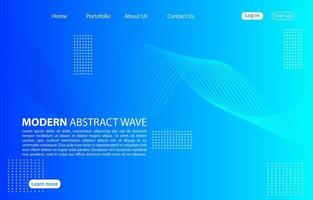 moderna onda astratta background.landing pagina abstract wave design.blue template app e siti web. vettore