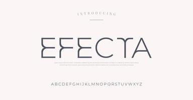 elegante magro alfabeto sans serif font. lusso classico lettering tipografia decorativo concetto per nozze inviti, lettere, segni, moda e molti di più. vettore