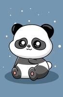 illustrazione di cartone animato carino e felice panda vettore