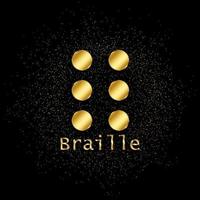braille oro, icona. vettore illustrazione di d'oro particella su oro vettore sfondo