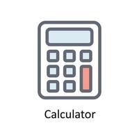 calcolatrice vettore riempire schema icone. semplice azione illustrazione azione